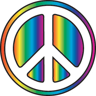 Rainbow colored peace sign