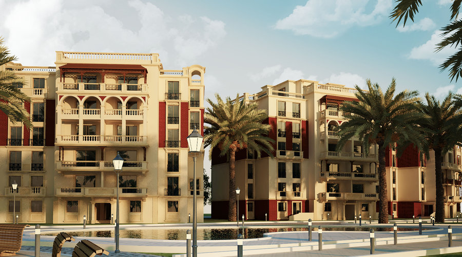 Modern architecture, incorporating elements from many different past types.